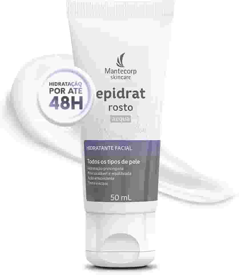 Hidratante Facial Epidrat Acqua - 50ml - Textura Leve e Rápida Absorção - Mantecorp