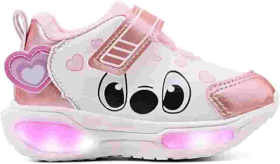 Tênis Infantil Feminino Stitch Com Led Menina Casual