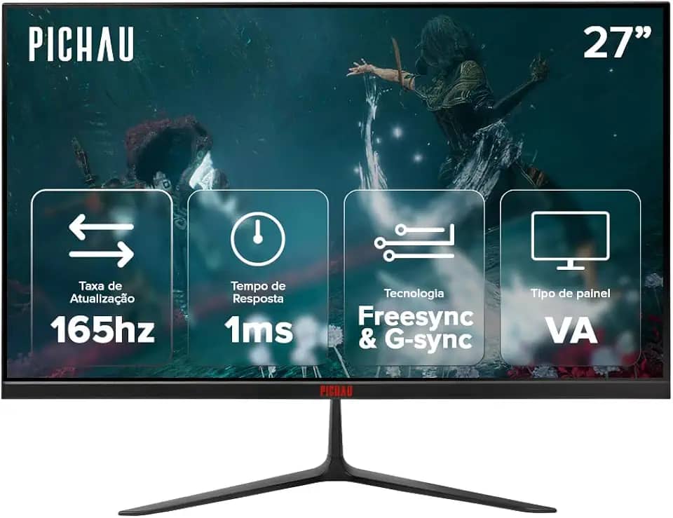 Monitor Gamer Pichau Athen V3 Ultra | 27 Pol | VA | QHD | 1ms | 165Hz | FreeSync | HDMI/DP | PG-ATH27V3U-BL02