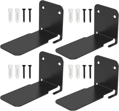 XDINGYY Estantes flutuantes invisíveis, organizadores de livros resistentes, estante de parede, prateleiras de armazenamento de ferro para quarto, sala de estar, escritório (4 peças, preto)