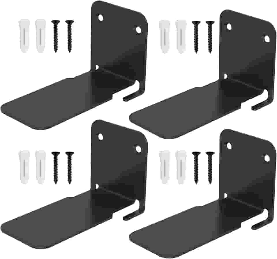 XDINGYY Estantes flutuantes invisíveis, organizadores de livros resistentes, estante de parede, prateleiras de armazenamento de ferro para quarto, sala de estar, escritório (4 peças, preto)