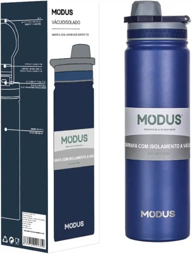 MODUS Garrafa de Água Térmica Inox Esportiva Academia Isolada a Vácuo Aço Inox 750ML (Azul Profundo)