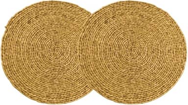 Sousplat Redondo de Vime Rattan 38cm Jogo Americano em Palha Natural Marrom Elegância Rústica para Mesa Posta e Decoração 0016 0016 (2 Unidades)