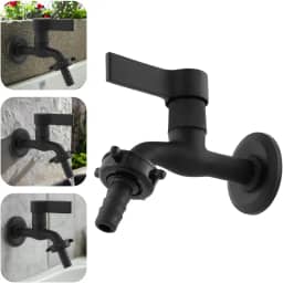 Torneira De Jardim E Tanque Lavanderia Metal Maquina De Lavar Preta De Parede C70