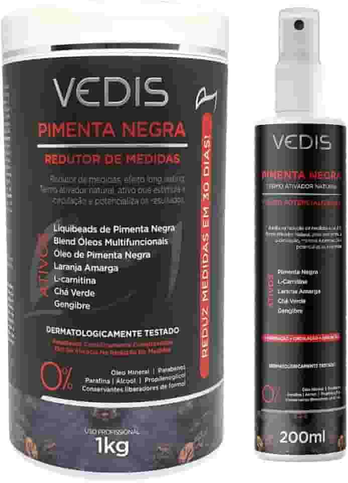 creme de massagem Kit de Massagens Modeladoras Pimenta Negra – Redutor de Medidas & Fluido Potencializador