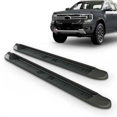 Par Estribo Lateral Ranger Cabine Dupla 2024 Injetado Antiderrapante Kit Fixação Incluso