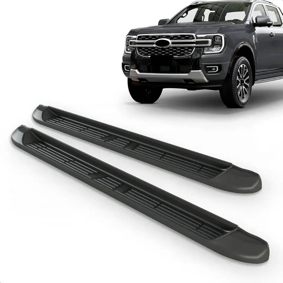 Par Estribo Lateral Ranger Cabine Dupla 2024 Injetado Antiderrapante Kit Fixação Incluso