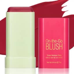 BEFIVECOK Bastão de blush para bochechas – bastão de blush de maquiagem creme, bastão hidratante sólido para tonalidade das bochechas, blushes suaves de longa duração à prova d'água natural misturável