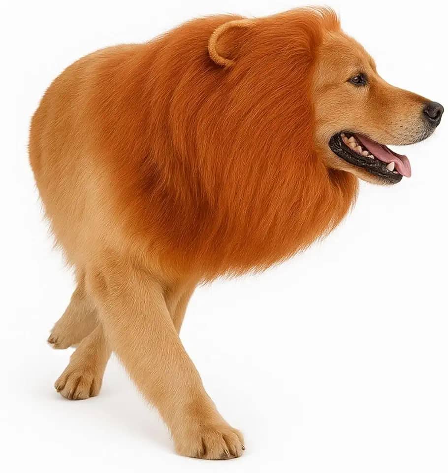 Juba de Leão Peruca para Cachorro Fantasia Pet (M - MÉDIO)