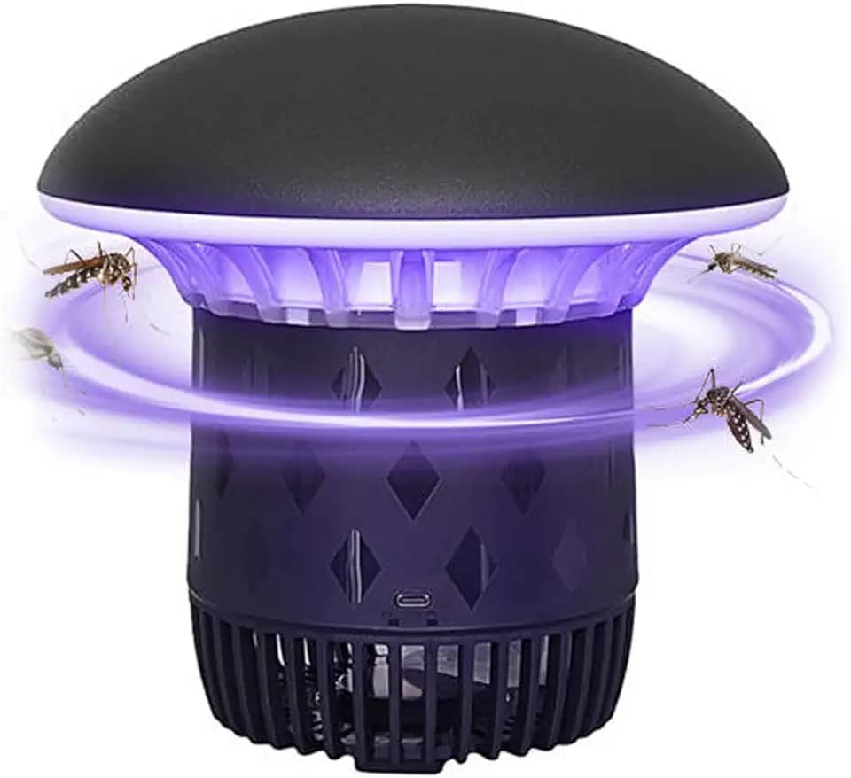 Armadilha Eletrônica para Mosquitos, Mosquito Zapper com Lâmpada Ultravioleta UVA, Plug in Mosquito Killer, Silenciosa e Segura, Ideal para Ambientes Internos, USB, Preto