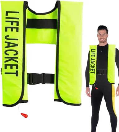 Colete Salva-Vidas Adulto Para Caiaque, Colete Inflável Automático de Flutuação, Colete de Flutuação Portátil para Kayak Pesca Stand Up Paddle Praia e Navegação