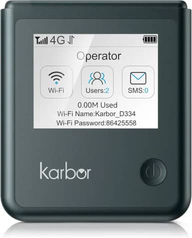 Karbor Hotspot móvel 4G LTE, WiFi portátil para viagens em mais de 80 países, sem necessidade de SIM, sem contrato, bateria de 5000 mAh, conecte 10 dispositivos, dispositivo de rede de bolso, dados