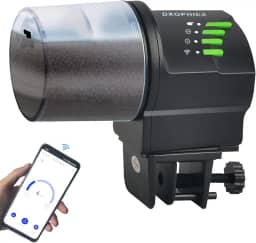 DXOPHIEX Alimentador automático de peixes WiFi, dispensador automático de férias para aquário e tanque de tartaruga com anel de alimentação