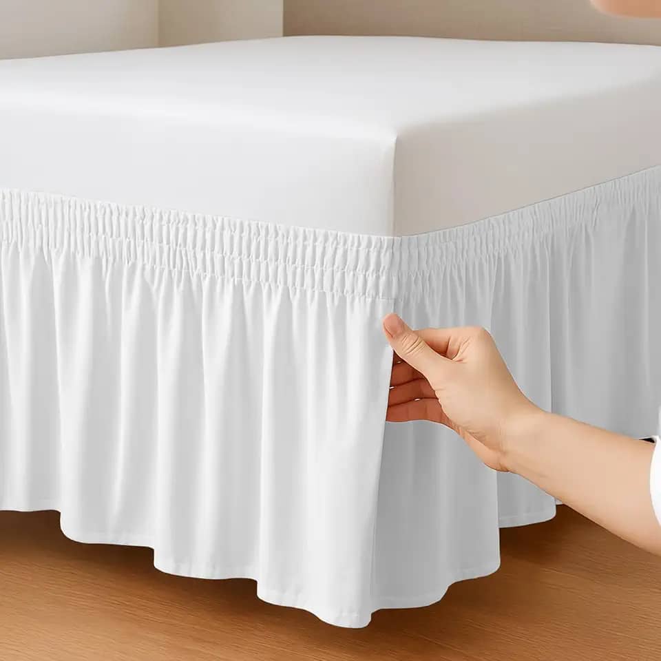 Saia para Cama Box Casal Queen King | Elástico Reforçado | Toque Macio Microfibra (Branco, Serve para Casal, Queen e King)