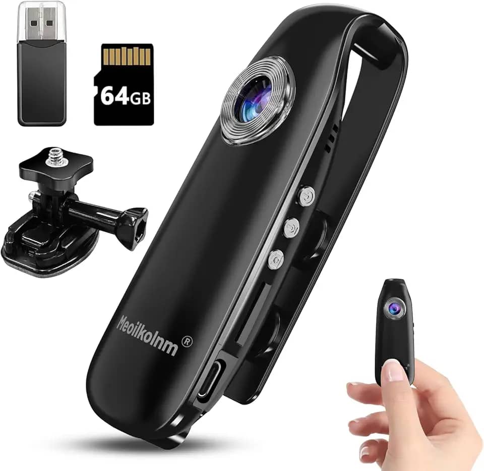 Mini Câmera Corporal Com Gravação De Áudio E Vídeo 1080P 64 Gb, Gravador De Vídeo Com Detecção De Movimento, Filmadora Pov Vestível Com Bolso Magnético, Dv Portátil Para Ciclismo, Animais