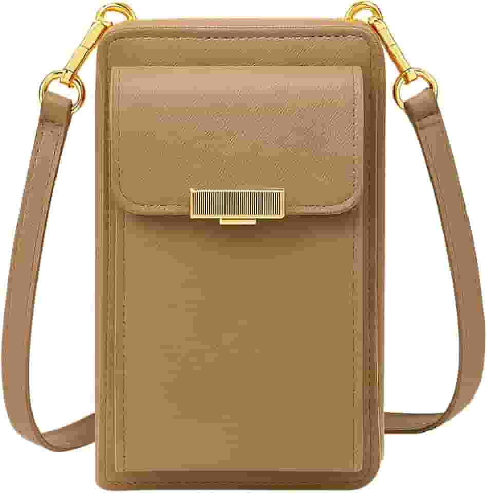 Bolsa Feminina Pequena em couro, Porta Celular Carteira de mão, porta-cartão de crédito, tiracolo com alça removivel,