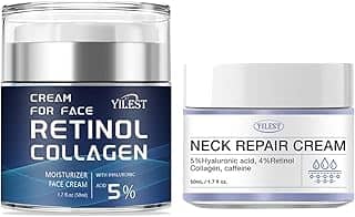 Creme firmador de pescoço e creme facial de retinol para antirrugas, 2 unidades de creme de pescoço e creme facial de retinol para apertar a pele flácida e hidratar, ajuda a reduzir linhas finas e