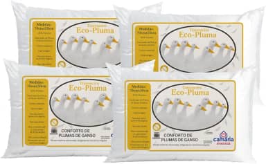 Kit Travesseiro Penas Plumas Ganso Percal 400 Fios Antialérgico 70cm x 50cm (04)