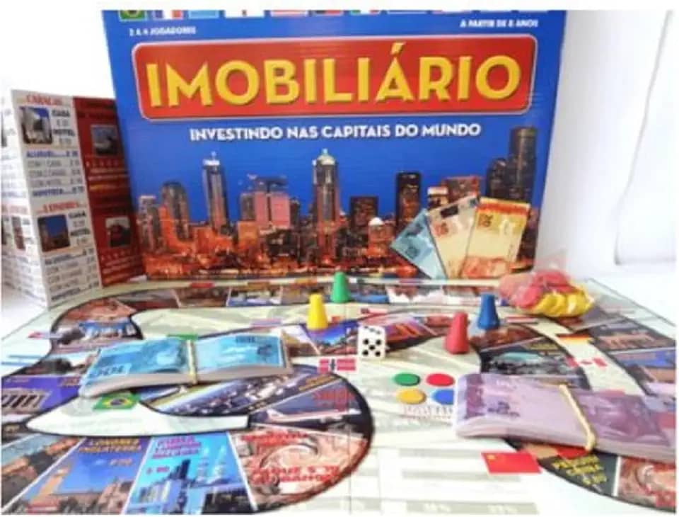 Banco Imobiliário Jogo Tabuleiro Investindo nas Capitais do Mundo Jogo de Mesa Brinquedo Clásico