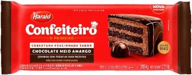 Cobertura Confeiteiro Meio Amargo em Barra 1kg - Harald