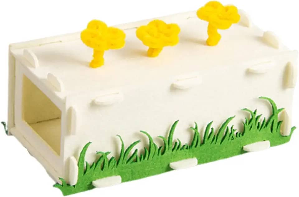 Whtkoph Túnel para Hamsters, Abrigo para Porquinhos-da-índia, Macio, com Abertura Dupla, para Hamster Sírio, Gerbil, Design Versátil E Removível, 20x9x8cm