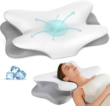 Travesseiro de pescoço cervical, almofadas de espuma viscoelástica para alívio da dor, travesseiro ergonômico para dor no ombro, travesseiro ortopédico, travesseiro de cama para dormir, costas e