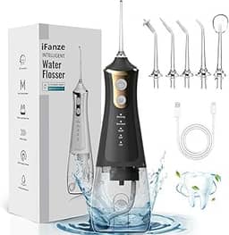 Irrigador Oral Limpeza Profunda Jato D àgua Supersônico 3 Modos Diferentes Recarregável Usb Bivolt Limpador de Dentes Sem Fio Dental Tanque de 300ML 4 Modos de Limpeza