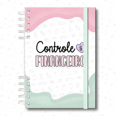 Caderneta Financeira Anual, 172 Páginas, Capa Dura, Saco Canguru, Elástico, 21,5 x 15,5cm