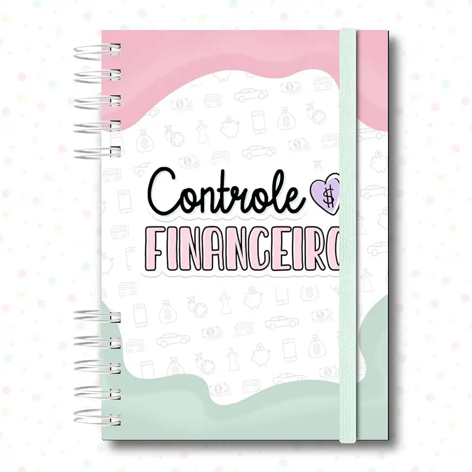 Caderneta Financeira Anual, 172 Páginas, Capa Dura, Saco Canguru, Elástico, 21,5 x 15,5cm