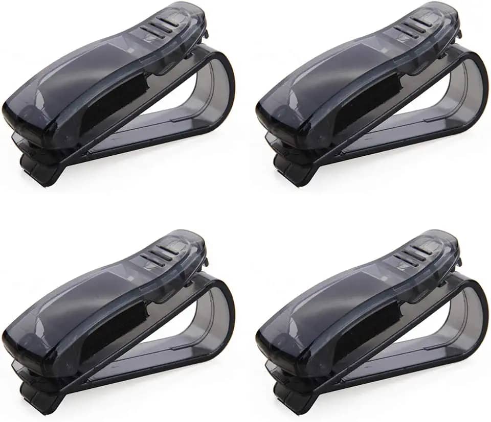 4 peças de óculos de sol para óculos de sol clipe de bilhete clipe de óculos de sol clipe de óculos de sol clipe de óculos de sol clipe de óculos de sol, preto