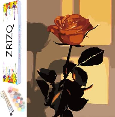 ZRIZQ Pintura por número para adultos, tela de 30 cm x 40 cm C para kits de pintura para adultos em caixa colorida, pintura por números para decoração de parede de casa - flor rosa