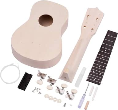 Ukelele de 53 cm inacabado DIY soprano ukulele de madeira Uke kit para amantes iniciantes ukuleles ukelele kit iniciante