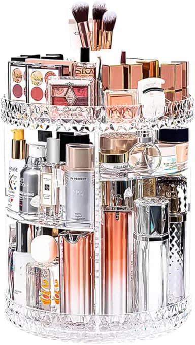 Organizador Grande Porta Maquiagem Acrílico 360° Giratório