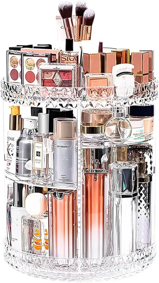 Organizador Grande Porta Maquiagem Acrílico 360° Giratório
