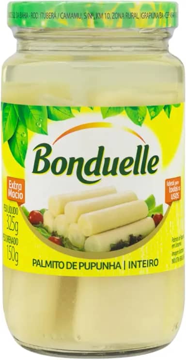 BONDUELLE Palmito Pupunha em Conserva Inteiro Vidro 150g