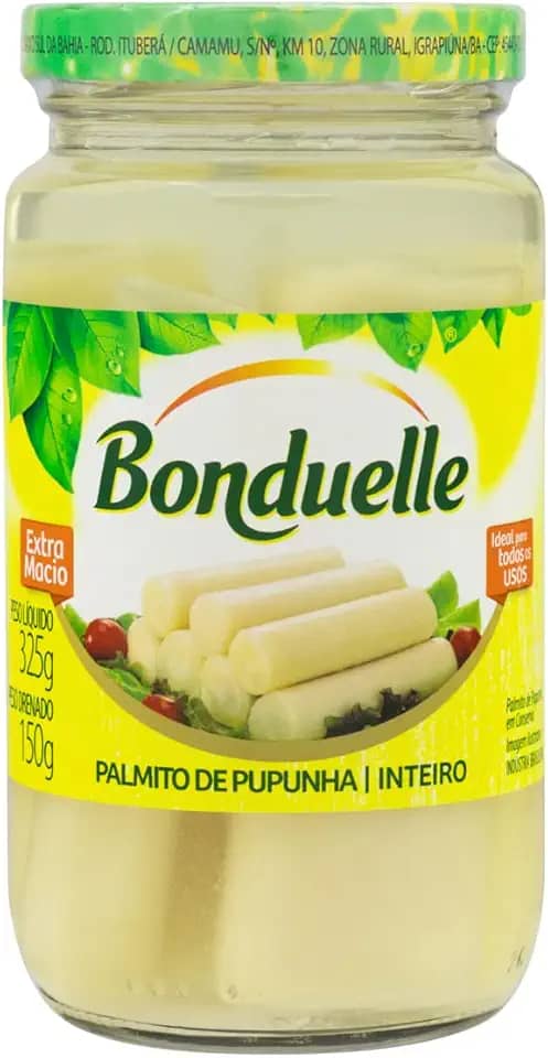 BONDUELLE Palmito Pupunha em Conserva Inteiro Vidro 150g