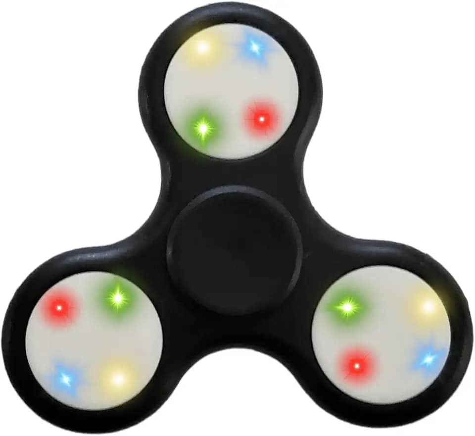 Pop It Hand Spinner com LED Giratório - Brinquedo Antiestresse Iluminado Cor Preto - Diversão e Relaxamento para Todas as Idades