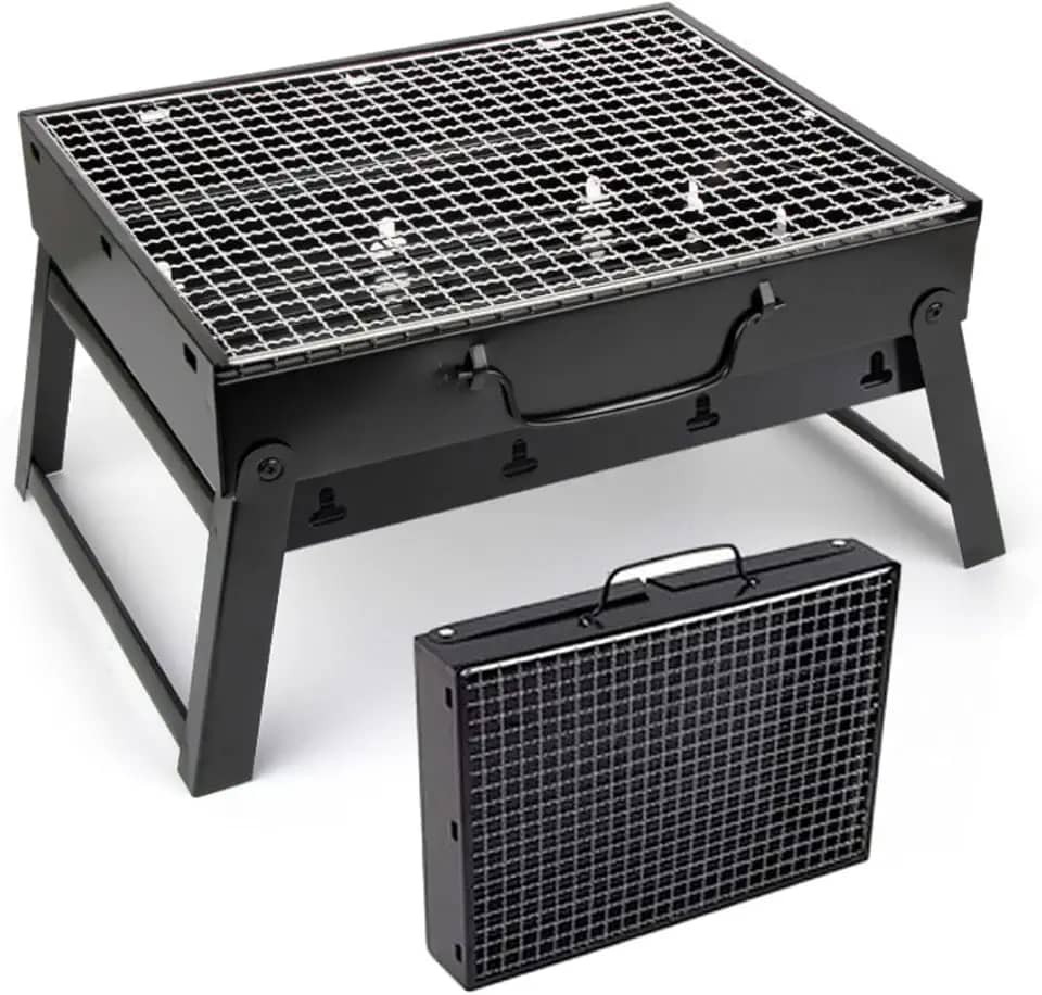Mini Churrasqueira Portátil Prática Com Pernas Dobráveis