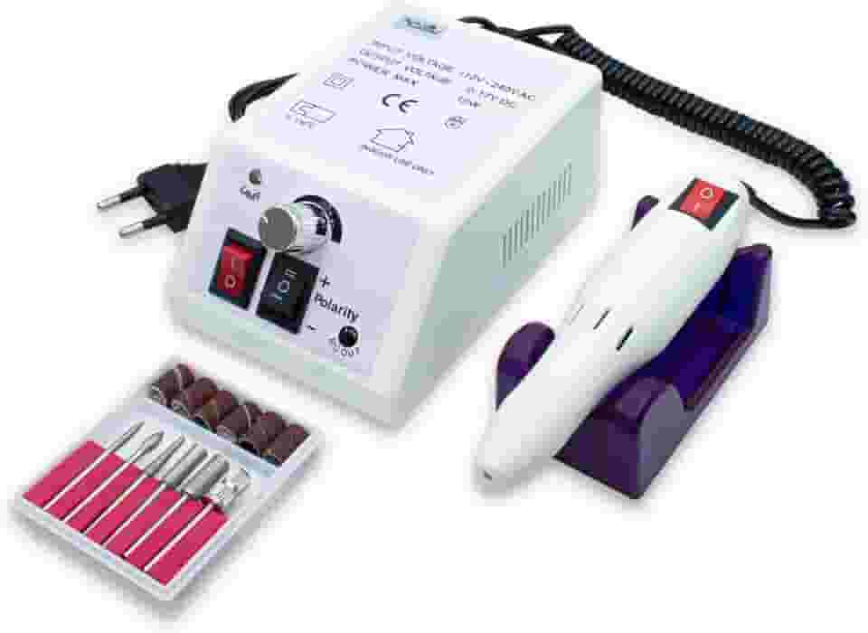 Lixadeira Motor Unhas Elétrica Profissional Mercedes Branca, Bivolt 110V - 220V