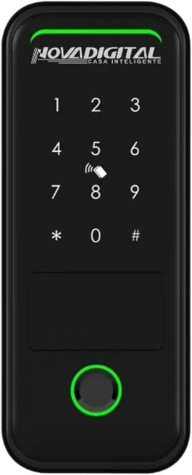 Fechadura Inteligente Wifi De Sobrepor Abertura por Biometria, Senha, Tag, Chave e Remotamente por APP Novadigital SM07