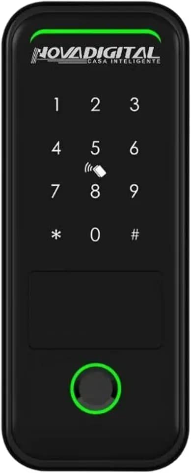 Fechadura Inteligente Wifi De Sobrepor Abertura por Biometria, Senha, Tag, Chave e Remotamente por APP Novadigital SM07