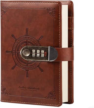 Caderno Couro Com Trava Para Combinação, Diário de Viagem para Marinheiro, Agenda Pessoal, Organizador de Planejamento Como Presente Para Meninas, Meninos, Mulheres (marrom)