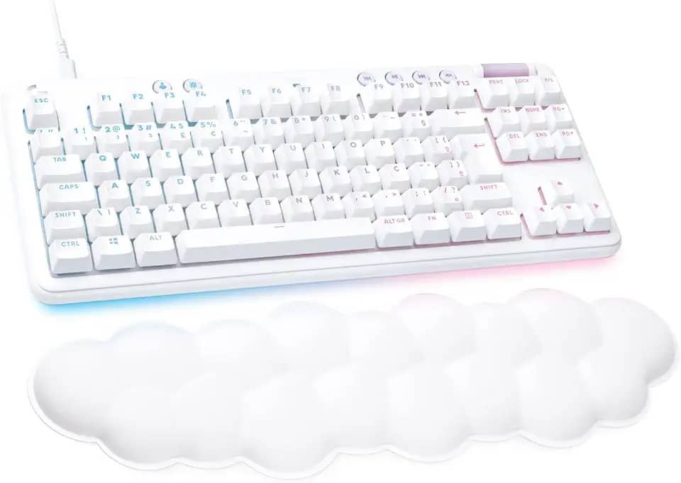 Teclado Mecânico Gamer Logitech G713 RGB LIGHTSYNC Com Switch GX Brown Tactile, Apoio para Mãos em Formato de Nuvem, Compatível Com PC e Mac, Layout ABNT