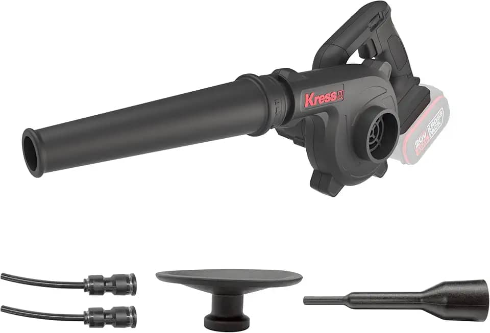 Soprador a Bateria Kress KUF30.9 20V – 290 km/h, 3 Velocidades, Design Compacto e Leve, Kit de Acessórios Completo – Alta Potência e Versatilidade Profissional – Não Acompanha Bateria