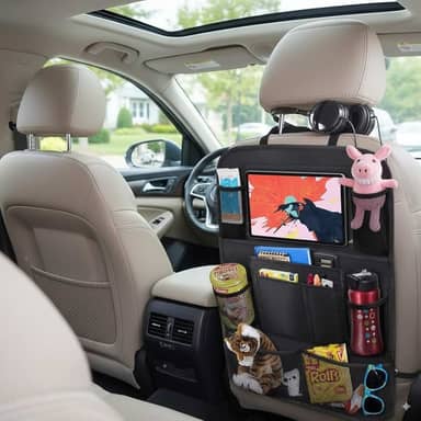 Organizador de Carro para Banco Traseiro com 10 Bolsos – Ideal para Bebê, Crianças e Viagens – Armazena Brinquedos, Mamadeiras, Lenços e Mais