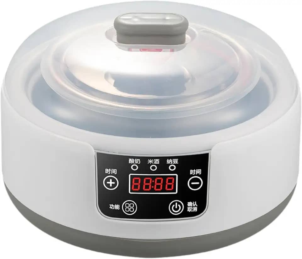 YWJLQH Fabricante de iogurte, recipiente interno de aço inoxidável doméstico 1,2L máquina de iogurte elétrica