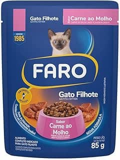 Ração Umida Faro Sache Gato Filhotes Sabor Carne 85g