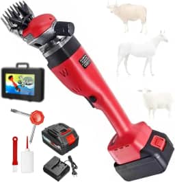 Máquina De Tosquia De Ovelhas De Bateria Recarregável Máquina De Corte De Cabelo De Ovelha Tesoura De Ovelha Sem Fio Tesoura De Animais Para Alpacas Cabras Gado