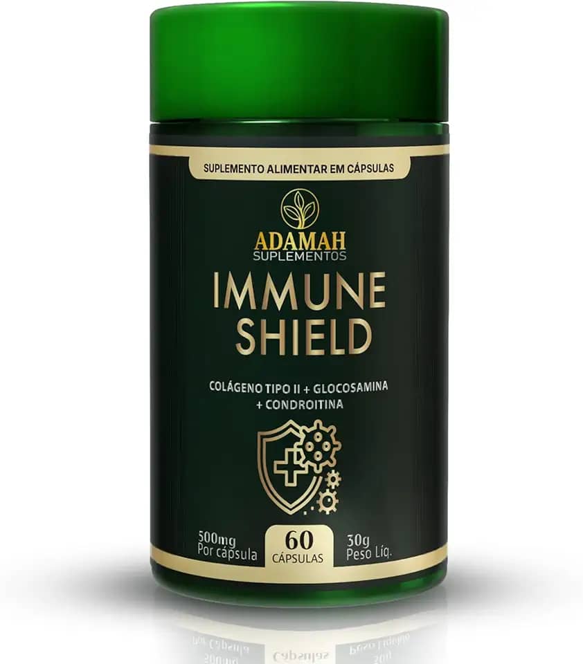 Immune Shield Adamah - Complexo para Imunidade com Própolis e Geléia Real - Vitamina C, D3, Zinco e Selênio - Blindagem e Defesa do Organismo - 60 Cápsulas
