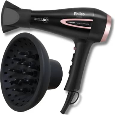 Secador de Cabelo Profissional PSA3250 2100W Íon Tourmaline com Difusor de Cachos - 220v